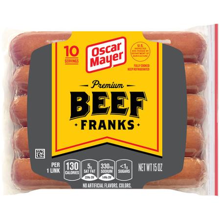 Oscar Mayer Premium Beef Franks "Hot Dogs", 15 oz (10 ct)