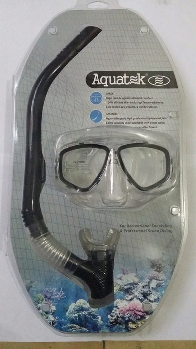 Aquatek Combo Set, Mask & Snorkel, Model# AQC-01-TB