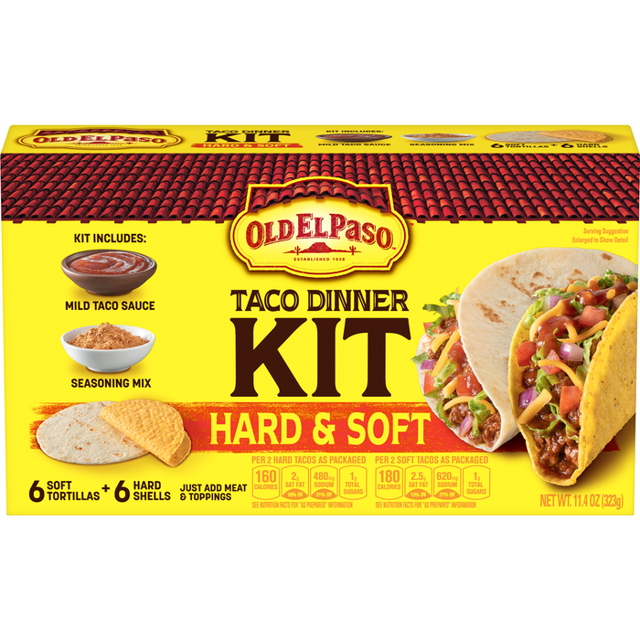 Old El Paso Hard & Soft Taco Dinner Kit, 11.4 oz