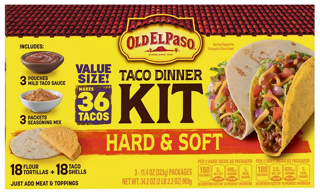 Old El Paso Hard & Soft Taco Dinner Kit , 2 x 18 ct