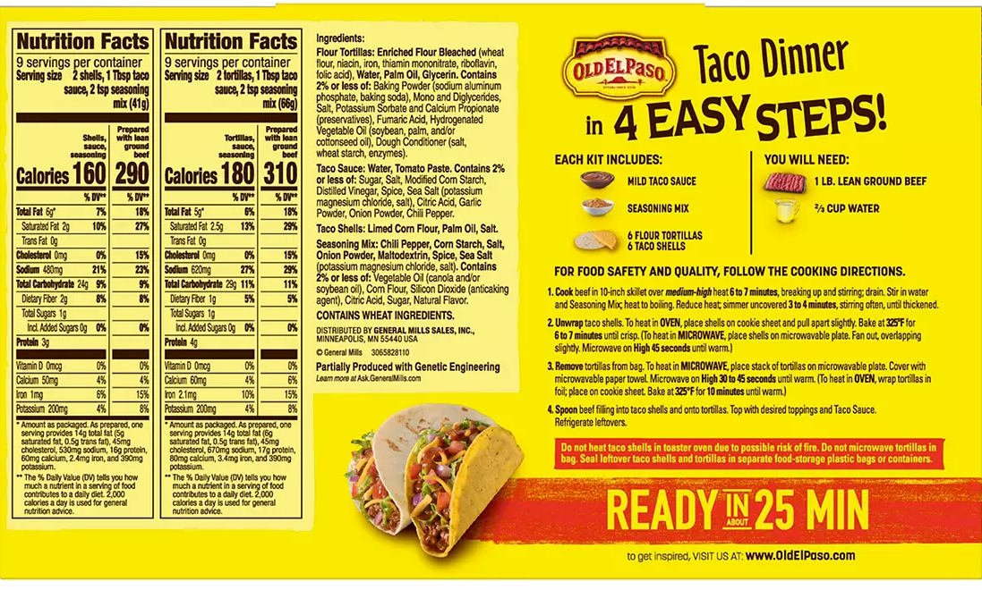 Old El Paso Hard & Soft Taco Dinner Kit , 2 x 18 ct