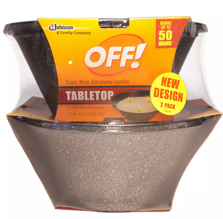 Off 3-Wick Citronella Candles, 2-Pack , 2 ct