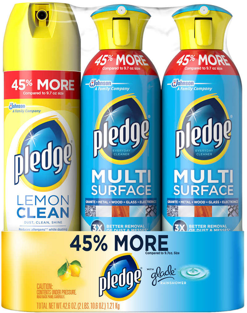 Pledge Furniture and Everyday Cleaners, 3 x 14.2 oz