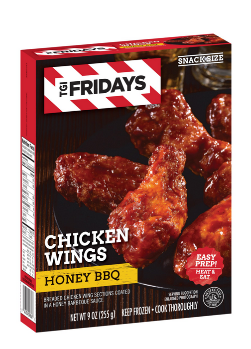 TGI Fridays Frozen Honey BBQ Chicken Wings Box , 9 oz