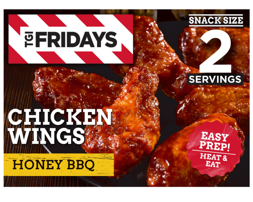 TGI Fridays Frozen Honey BBQ Chicken Wings Box , 9 oz