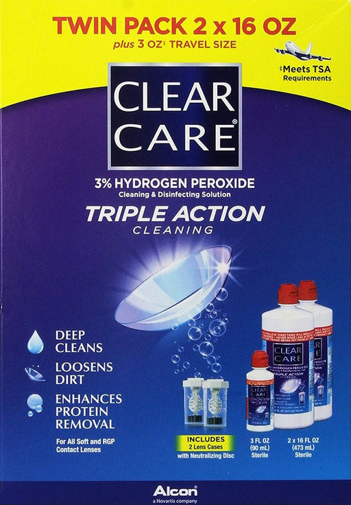 Clear Care Cleaning & Disinfecting Solution 2-Pack, 2 x 16 oz
