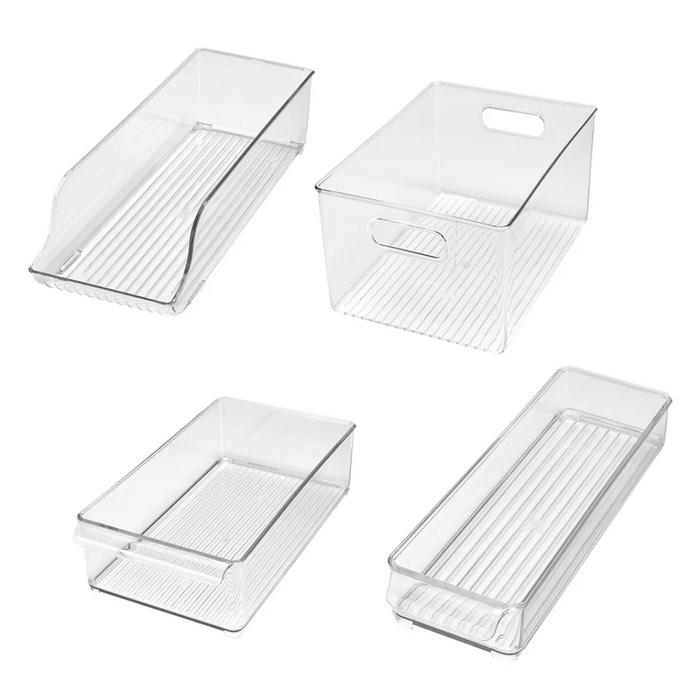 Polder Fridge Storage Bin Set Clear, 4-piece , 4 Pcs — Goisco.com