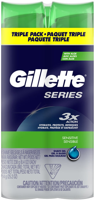 Gillette Series Shave Gel Value Pack, Sensitive with Aloe, 3 ct