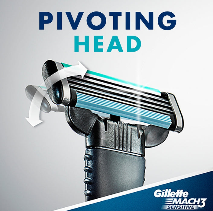 Gillette Mach3 Sensitive Disposable Razors Carded Value Pack, 11 ct