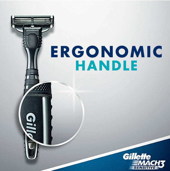 Gillette Mach3 Sensitive Disposable Razors Carded Value Pack, 11 ct