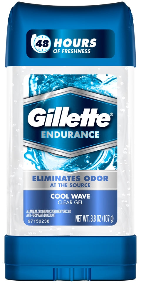 Gillette Endurance Cool Wave Clear Gel Anti-Perspirant Deodorant, 4 oz