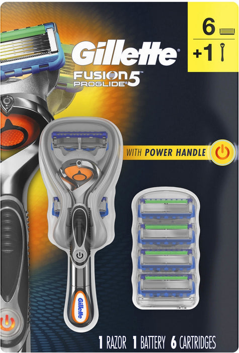 Gillete Fusion 5 Proglide Razor and Blade Refilles, Value Pack, 7 pcs