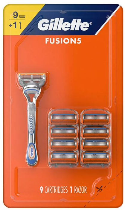 Gillette Fusion5 Men's Razor With 9 Razor Blade Refills , 9 + 1 ct