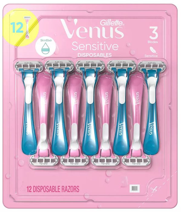 Gillette Venus Sensitive Disposable Razors, 12 ct