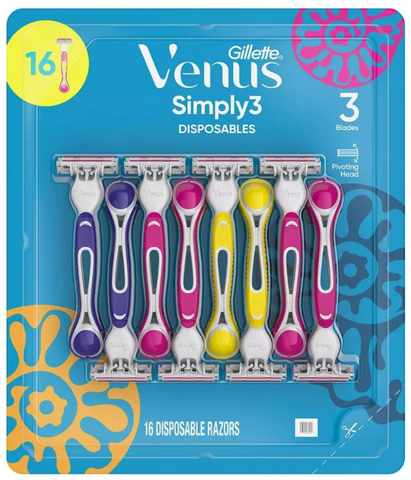 Gillette Venus Simply3 Women's Disposable Razors, 16 ct