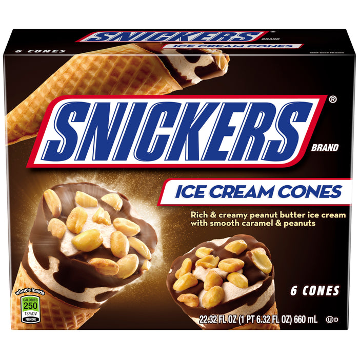 Snickers Ice Cream Cones, 6 ct