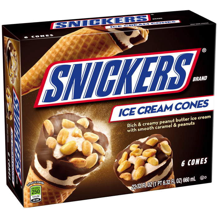 Snickers Ice Cream Cones, 6 ct