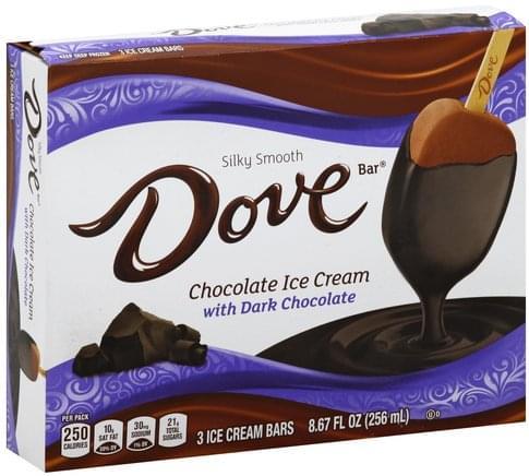 Dove Vanilla Ice Cream Bars with Dark Chocolate, 3 ct