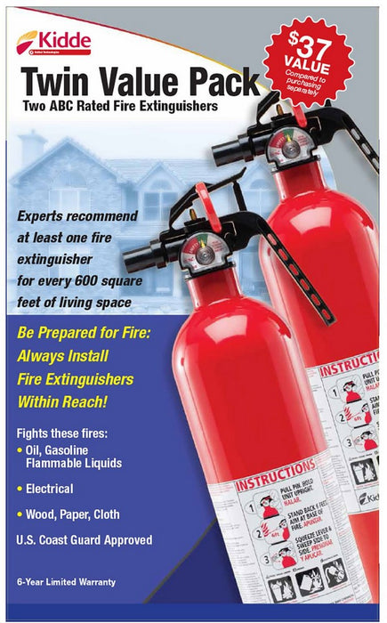 Kidde Fire Extinguishers Twin Value Pack, 2 ct