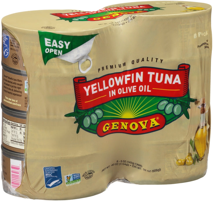 Genova Yellowfin Tuna in Olive Oil Value Pack, 8 x 5 oz