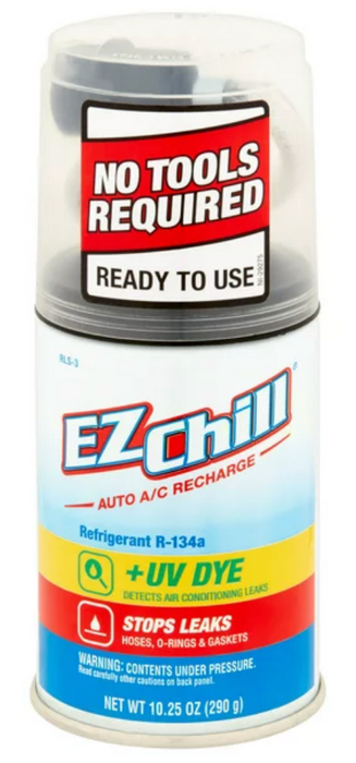 EZ Chill R-134a Refrigerant With Leak Sealer & UV Dye , 10.25 oz