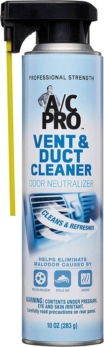 AC Pro Vent & Duct Cleaner Aerosol, Odor Eliminator for Cars, Trucks & HVAC, 10 oz