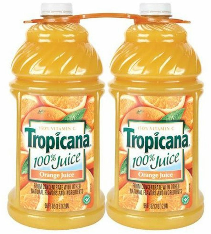 Tropicana 100% Orange Juice, Vitamin C, 2 x 96 oz