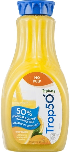 Tropicana Trop50 No Pulp Orange Juice, 59 oz