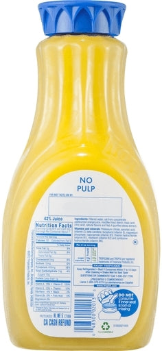 Tropicana Trop50 No Pulp Orange Juice, 59 oz