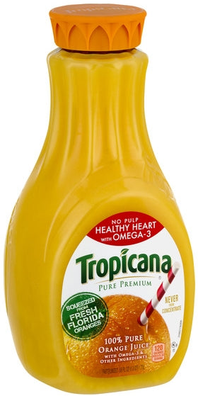 Tropicana Pure Premium No Pulp Healthy Heart with Omega-3 Orange Juice, 59 oz