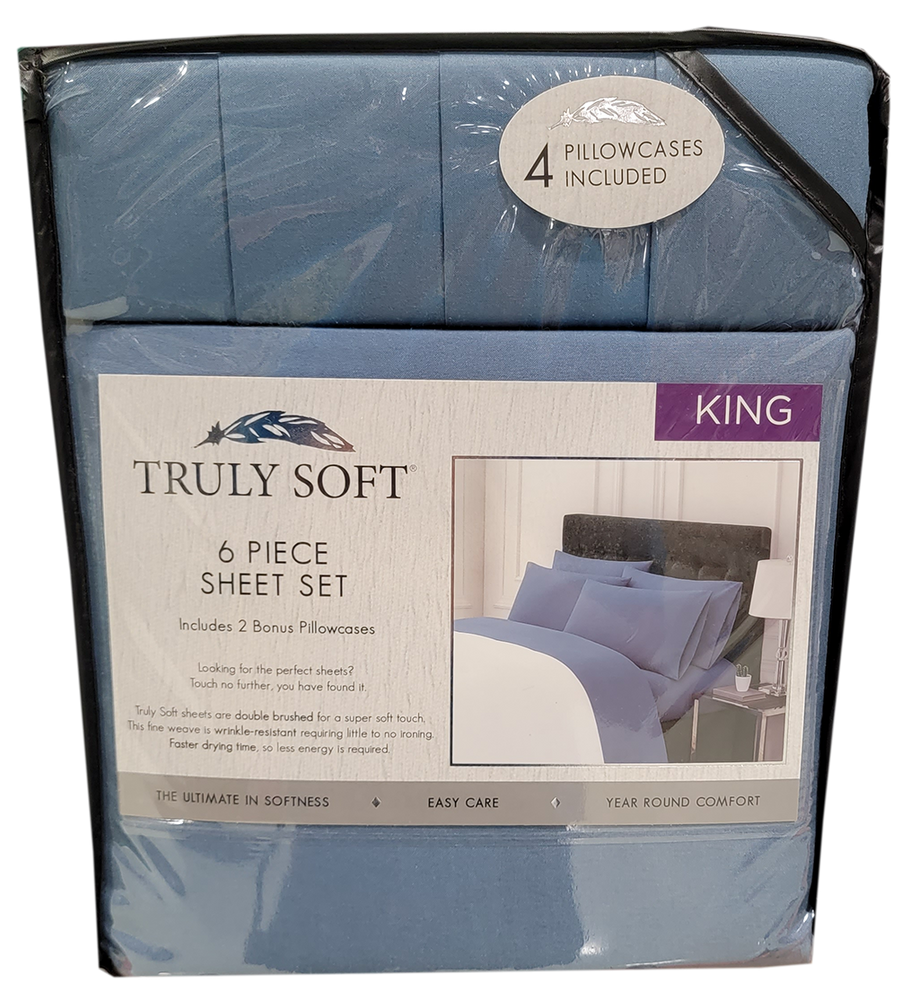 Truly Soft 6 Piece Sheet Set, Blue, KING —