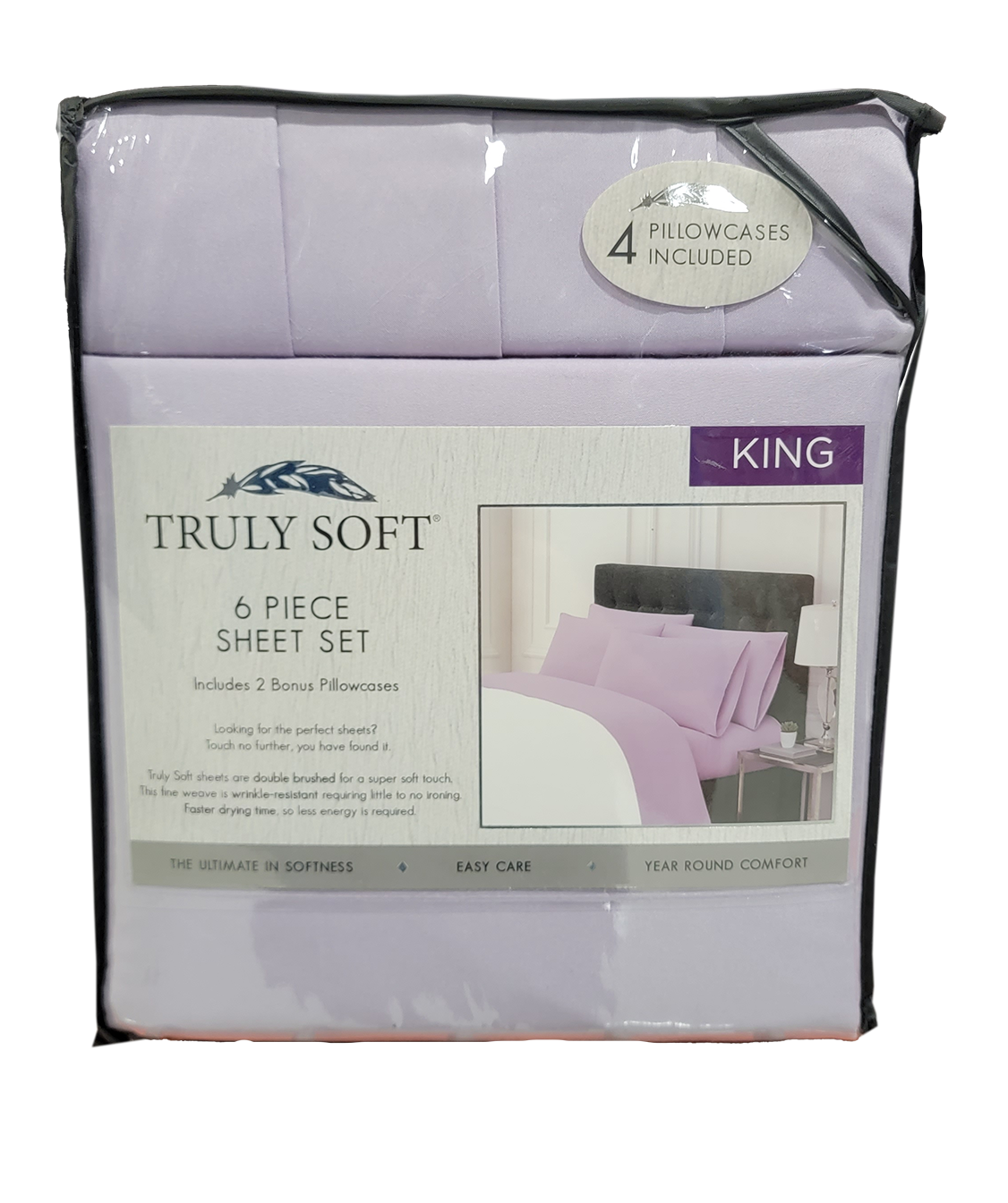 Truly Soft 6 Piece Sheet Set, Pink, KING —
