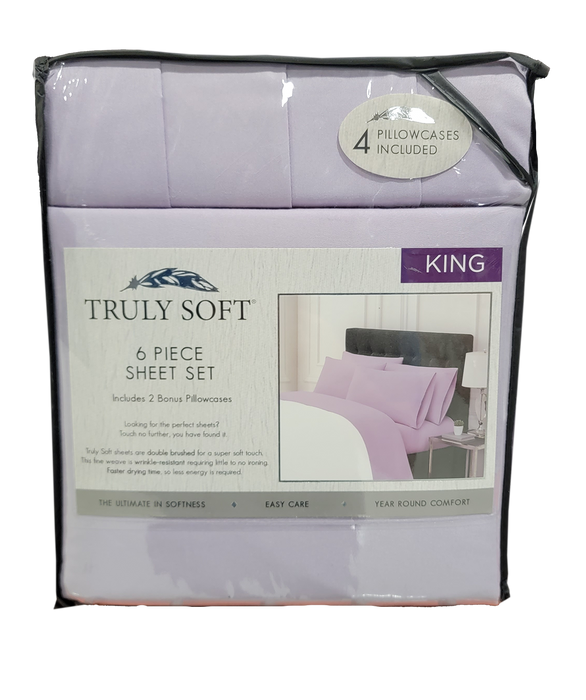 Truly Soft 6 Piece Sheet Set, Pink, KING