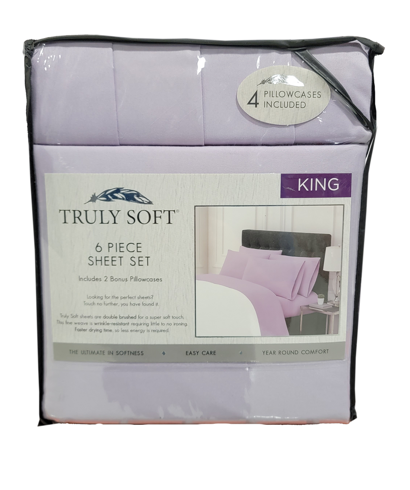 Truly Soft 6 Piece Sheet Set, Pink, KING —