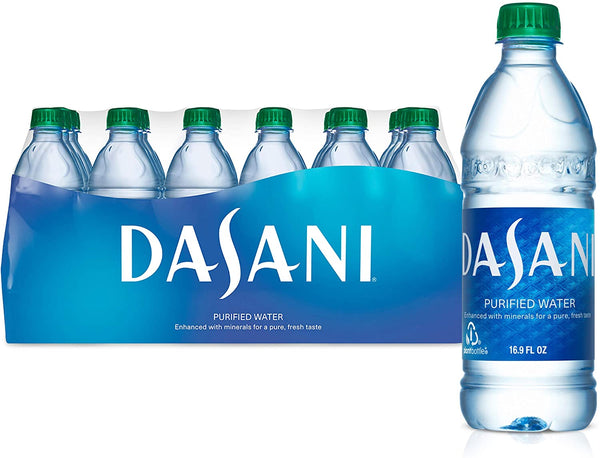 Dasani Purified Water Bottles, 12-Pack, 12 x 1 L