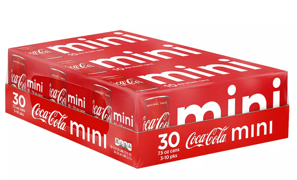 Coca-Cola Mini Cans, 30-Pack , 30 x 7.5 oz