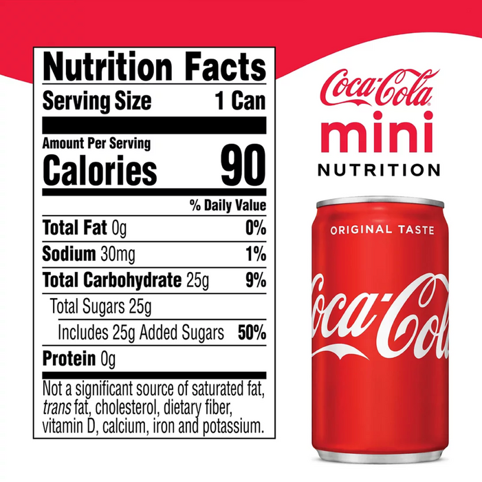 Coca-Cola Mini Cans, 30-Pack , 30 x 7.5 oz