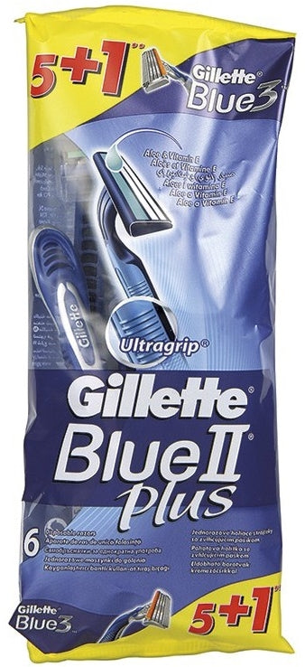 Gillette Blue II Plus 5+1 Disposable Razor and Blade, 6 ct — Goisco.com