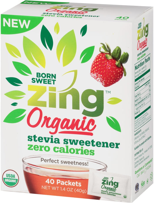 Born Sweet Zing Organic Stevia Sweetener, 40 pc