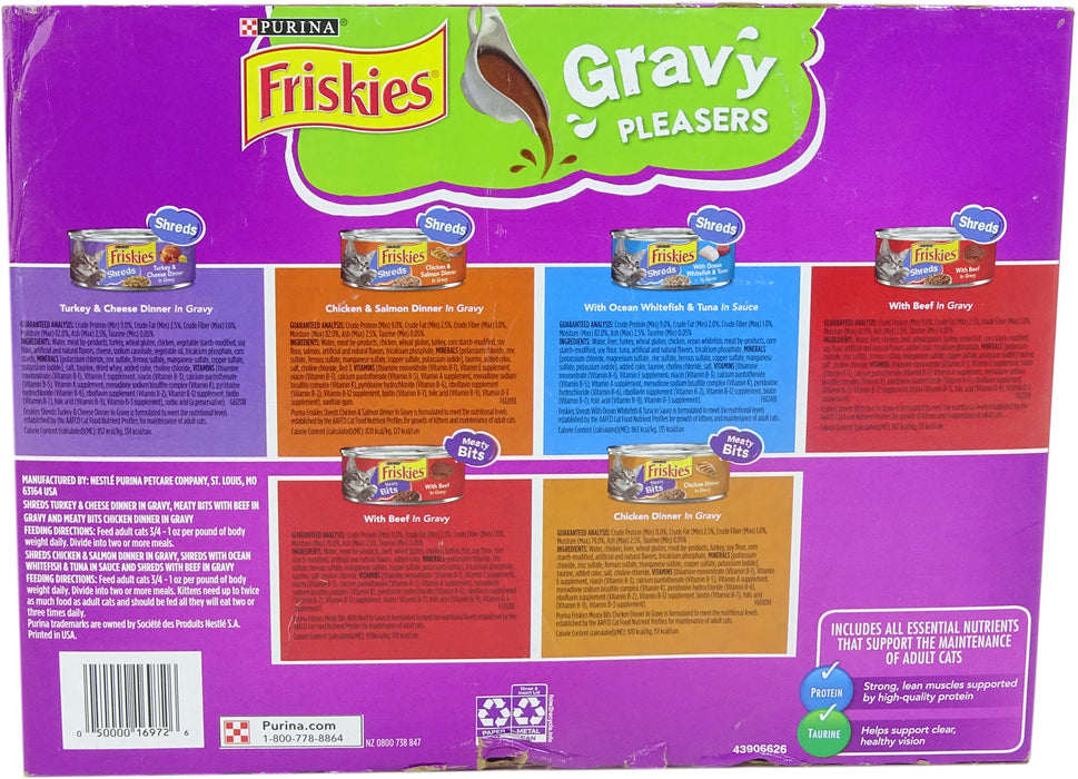 Purina Friskies Gravy Cat Food, Variety Pack, 48 x 5.5 oz
