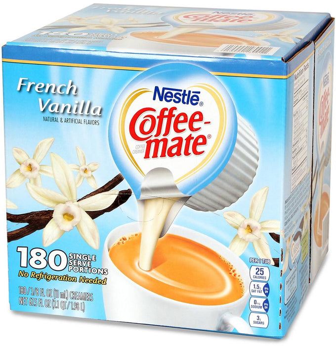 Nestle Coffee-Mate Coffee Creamer Singles, French Vanilla Flavor, 180 ct