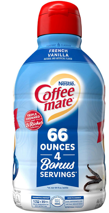 Nestle Coffee Mate French Vanilla Coffee Creamer , 66 oz