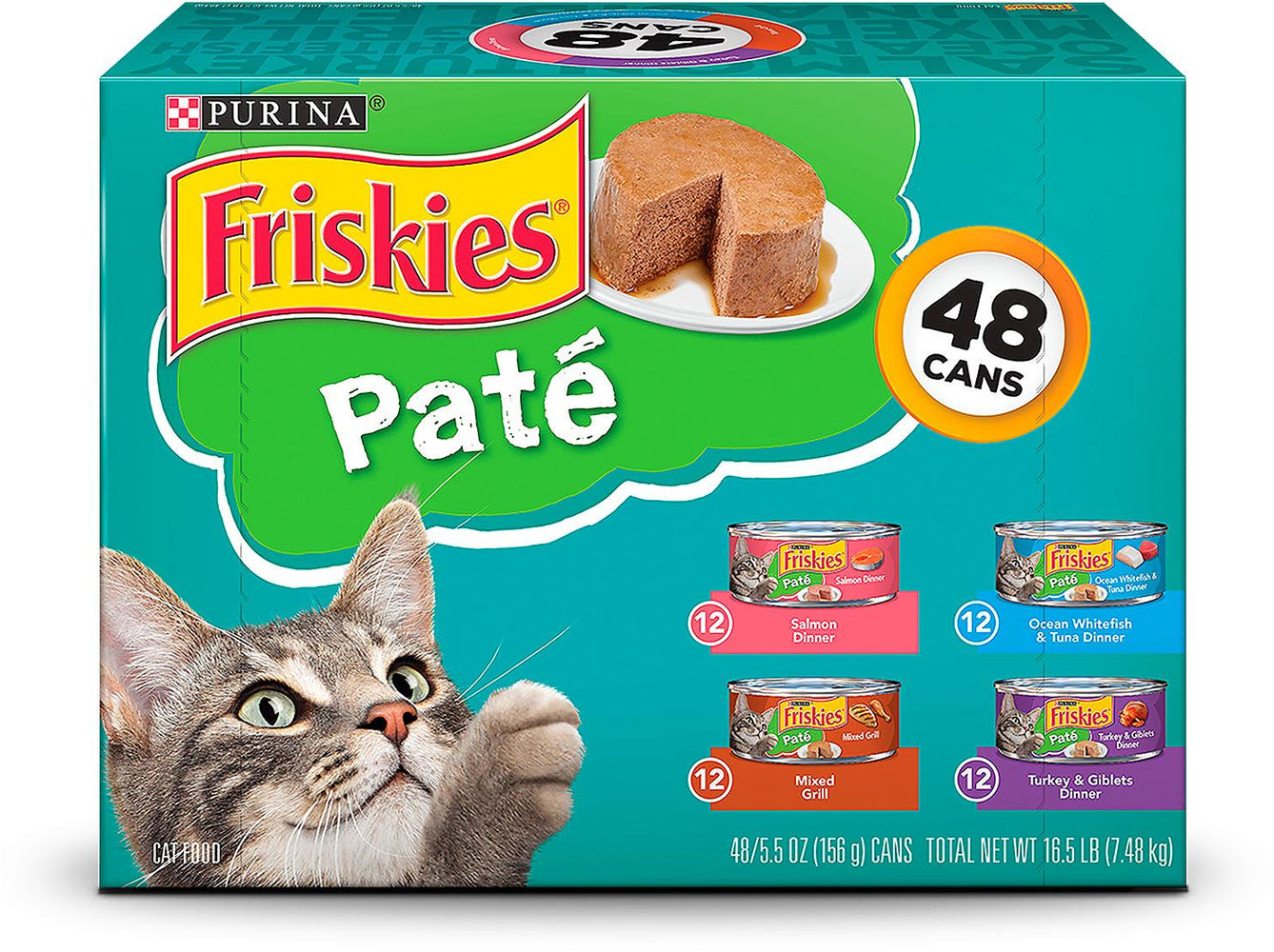 Purina Friskies Pate Cat Food Variety Pack 48 x 5.5 oz Goisco