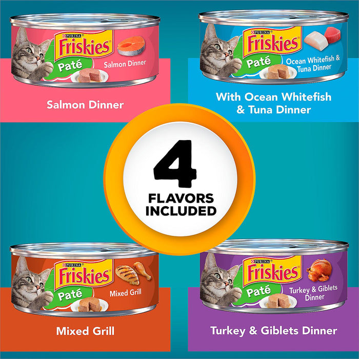 Purina Friskies Pate Cat Food, Variety Pack, 48 x 5.5 oz