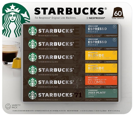 Starbucks by Nespresso Variety Pack, 60 pcs