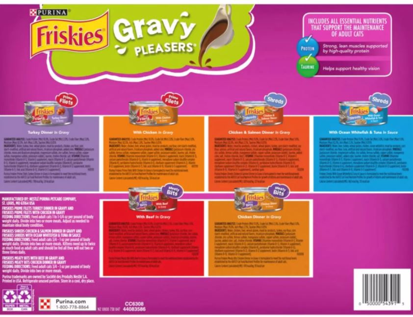 Purina Friskies Gravy Pleasers Cat Food Variety Pack 60 x 5.5