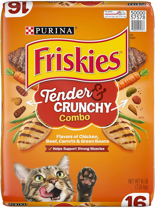 Friskies Tender & Crunchy Combo Adult Dry Cat Food , 16 lbs