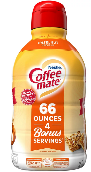 Nestle Coffee Mate Hazelnut Creamer , 66 oz