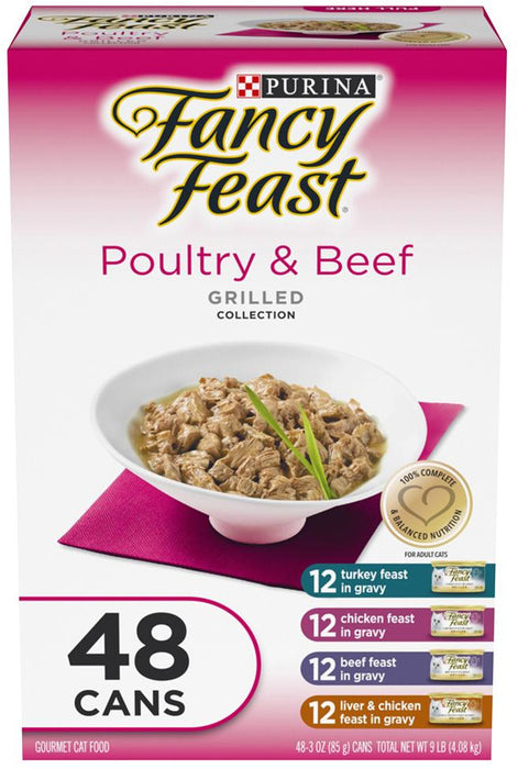 Fancy Feast Pultry & Beef, Variety Pack, 48 ct