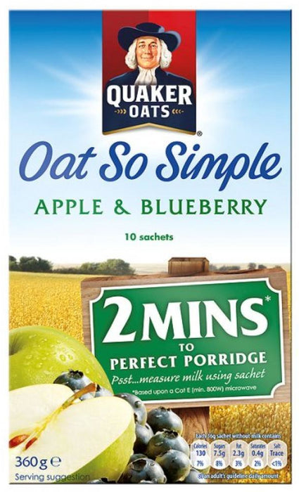 Quaker Oat So Simple Apple & Blueberry Oats , 360 gr